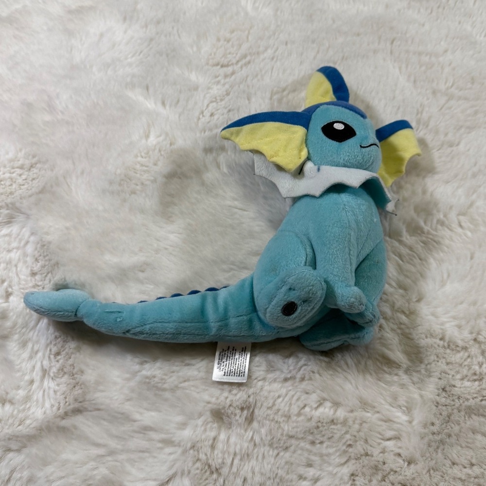 Tomy Pokemon Vaporeon Plush 8" Blue Eeveelution Stuffed Animal Toy Anime Kawaii